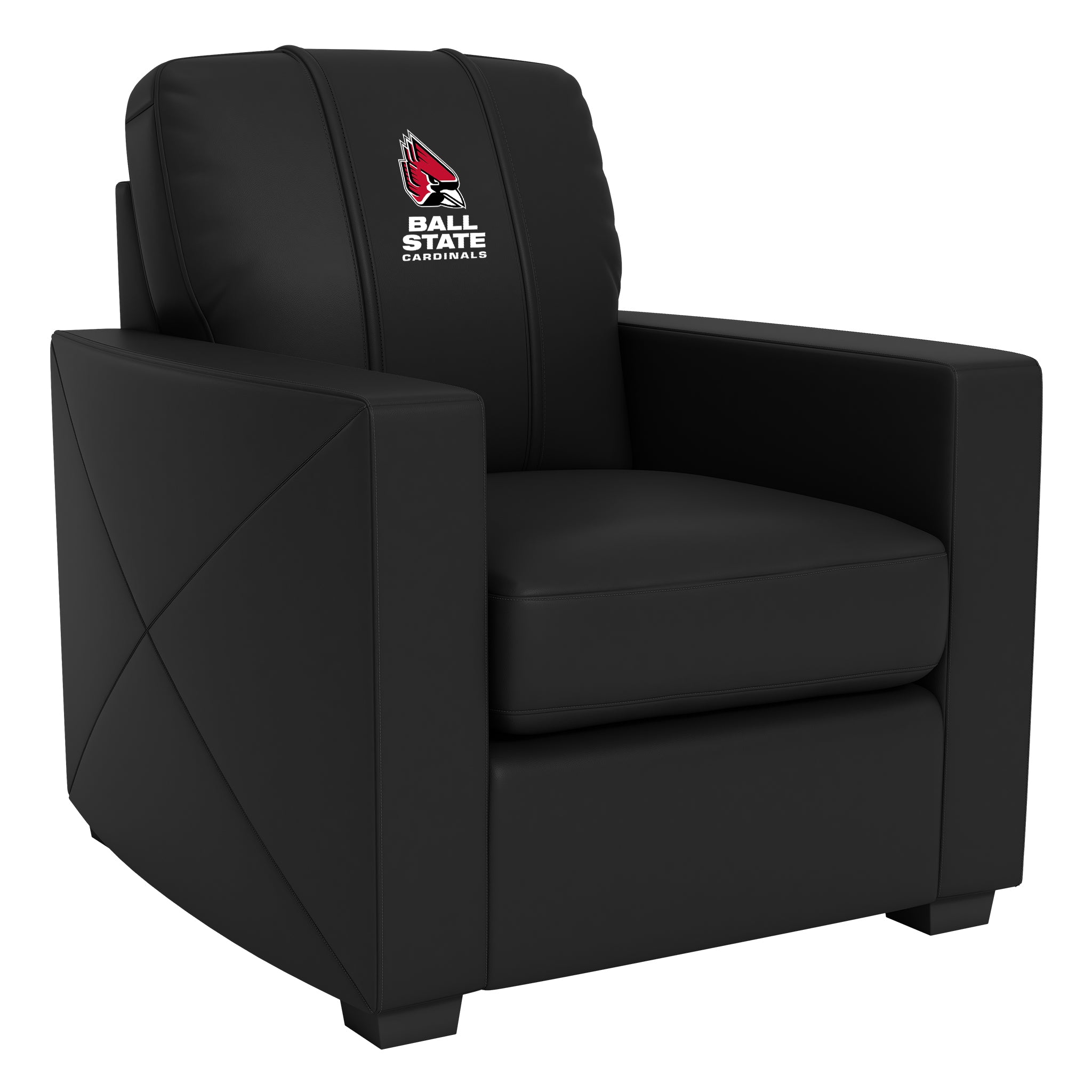 Ball State University Silver Club Chair with Ball State Cardinals