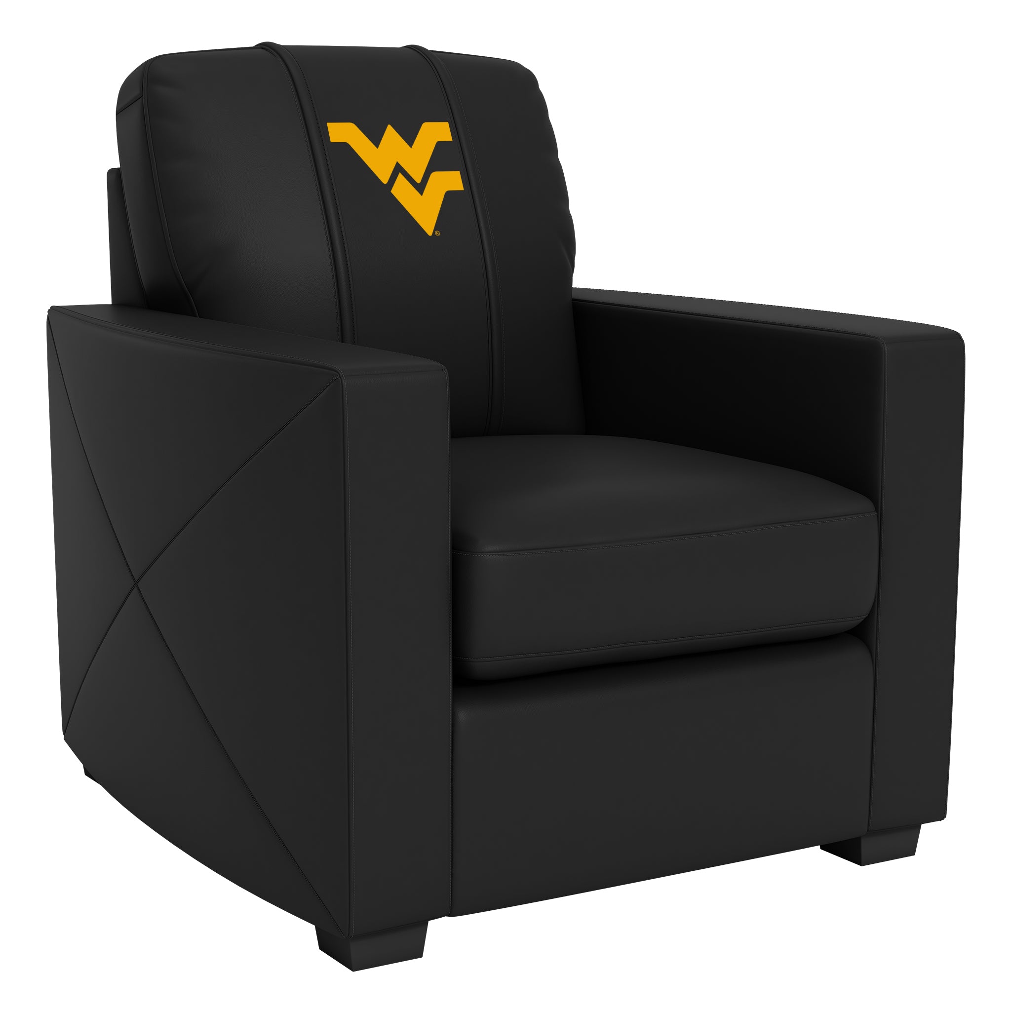 West Virginia Mountaineers Silver Club Chair with West Virginia Mountaineers Logo