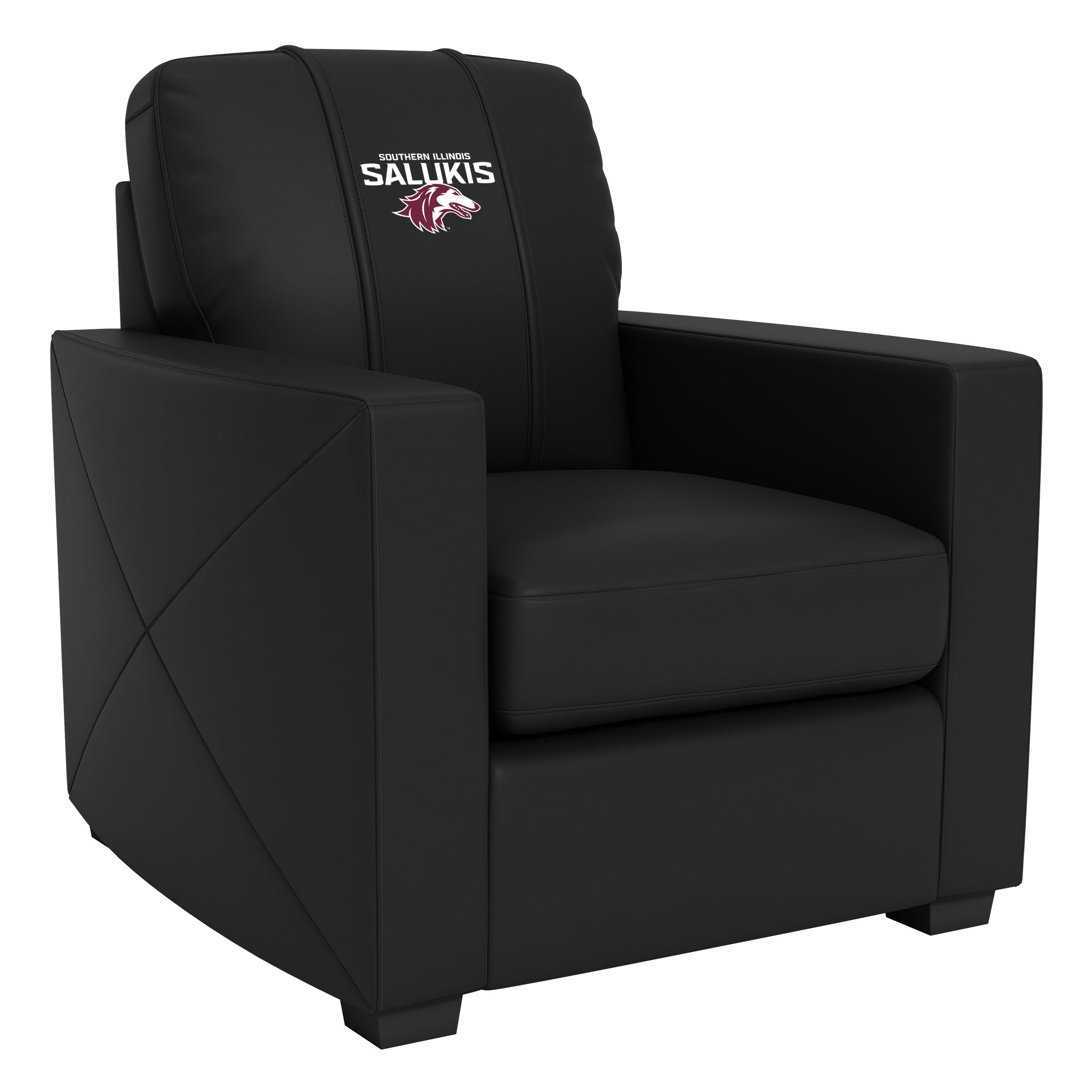 Southern Illinois Salukis Silver Club Chair with Southern Illinois Salukis Logo