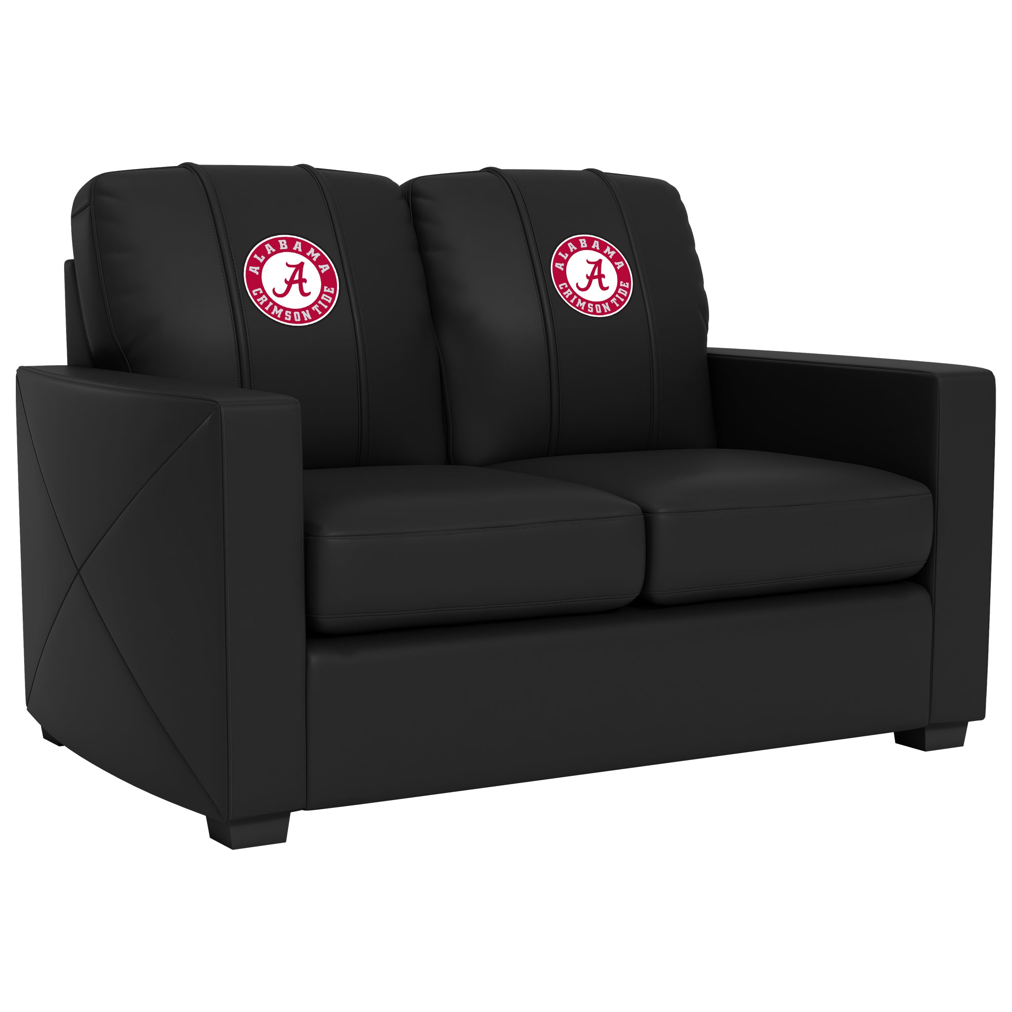 Alabama Crimson Tide  Silver Loveseat with Alabama Crimson Tide Logo