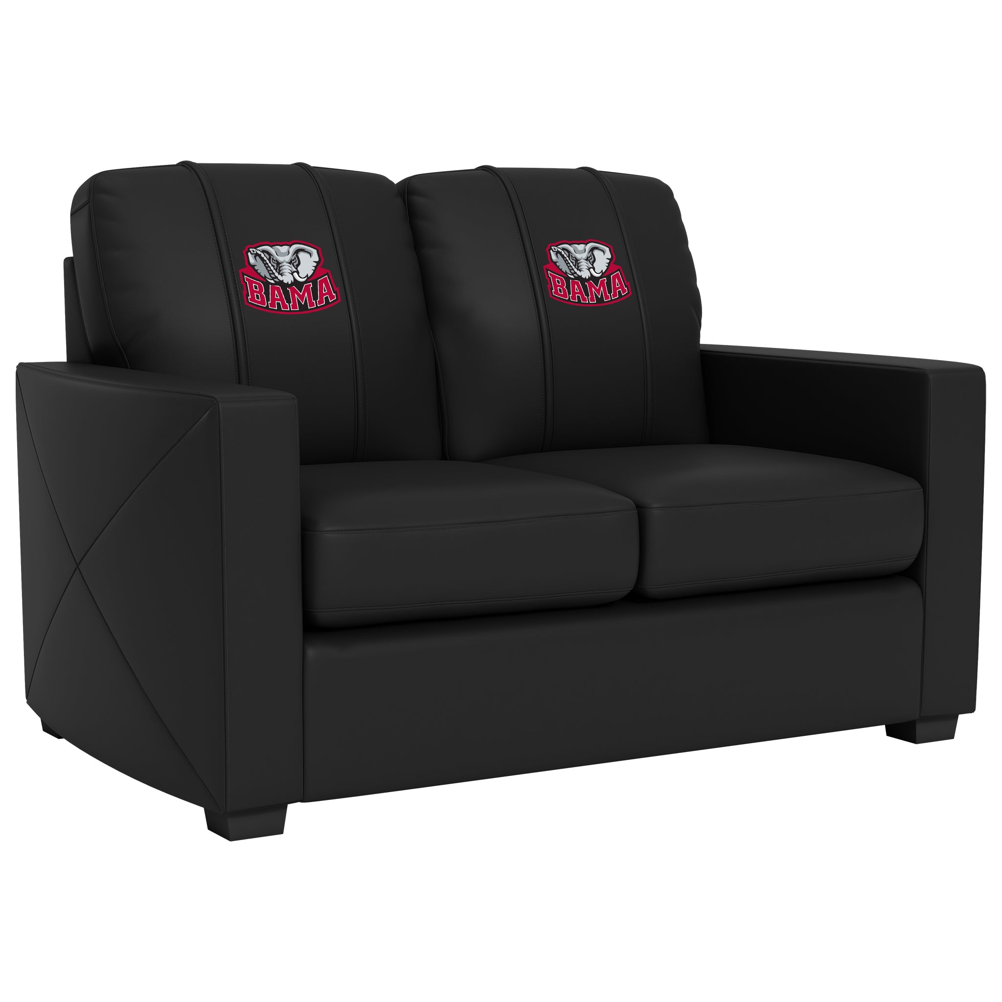 Alabama Crimson Tide  Silver Loveseat with Alabama Crimson Tide Bama Logo