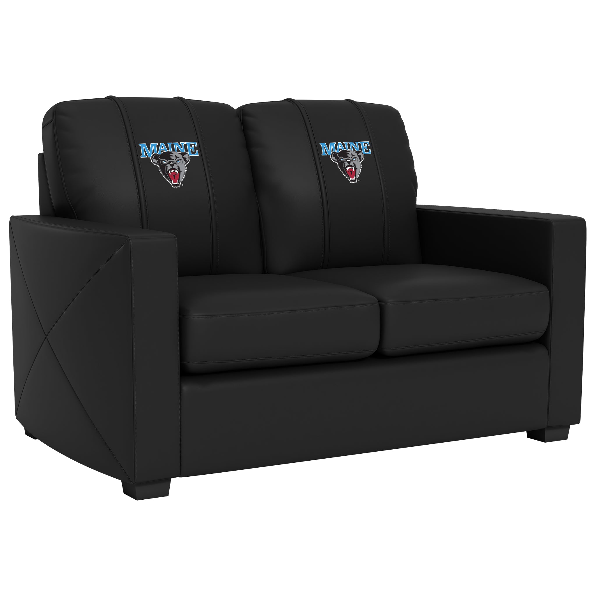 Maine Black Bears  Silver Loveseat with Maine Black Bears Logo  