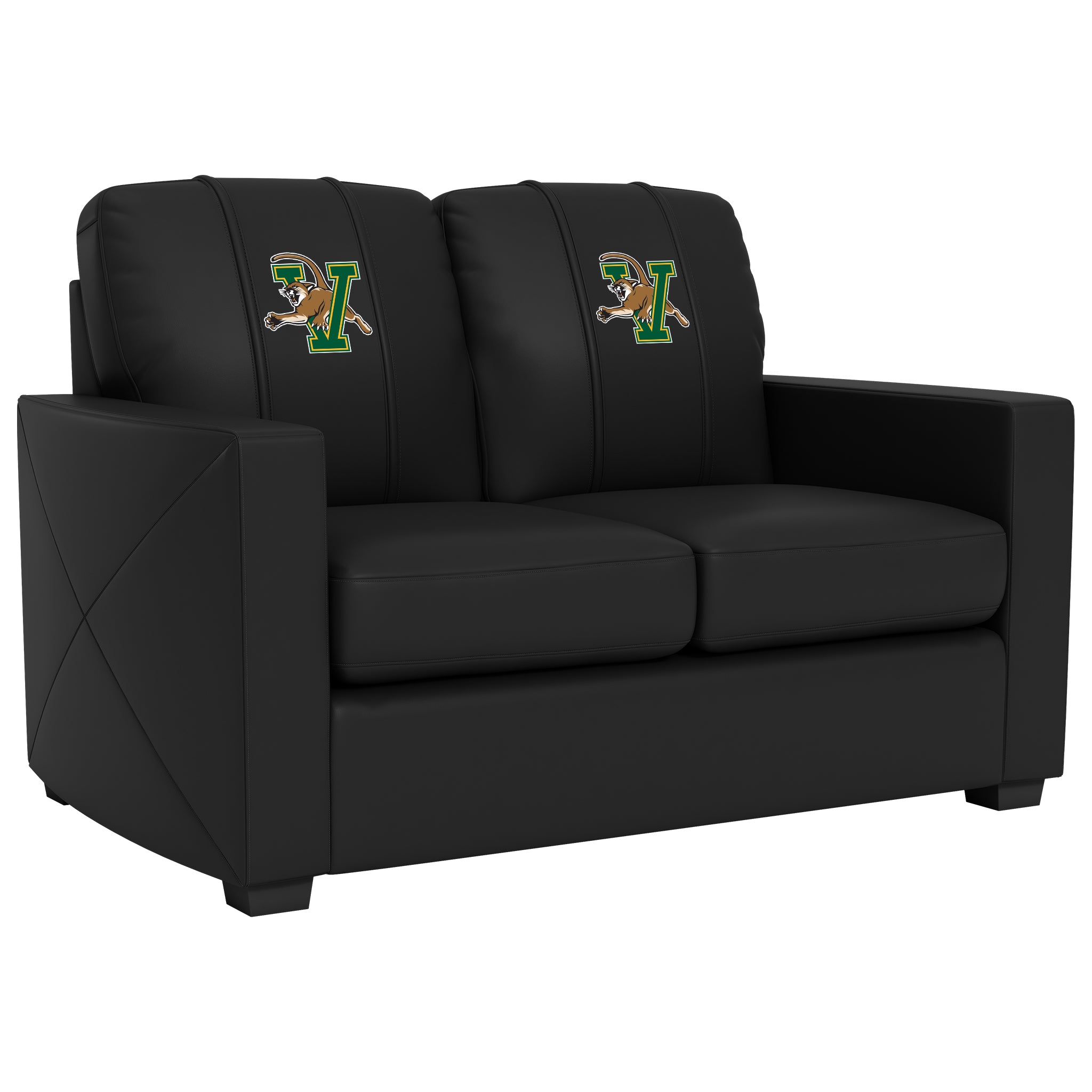 Vermont Catamounts  Silver Loveseat with Vermont Catamounts Logo