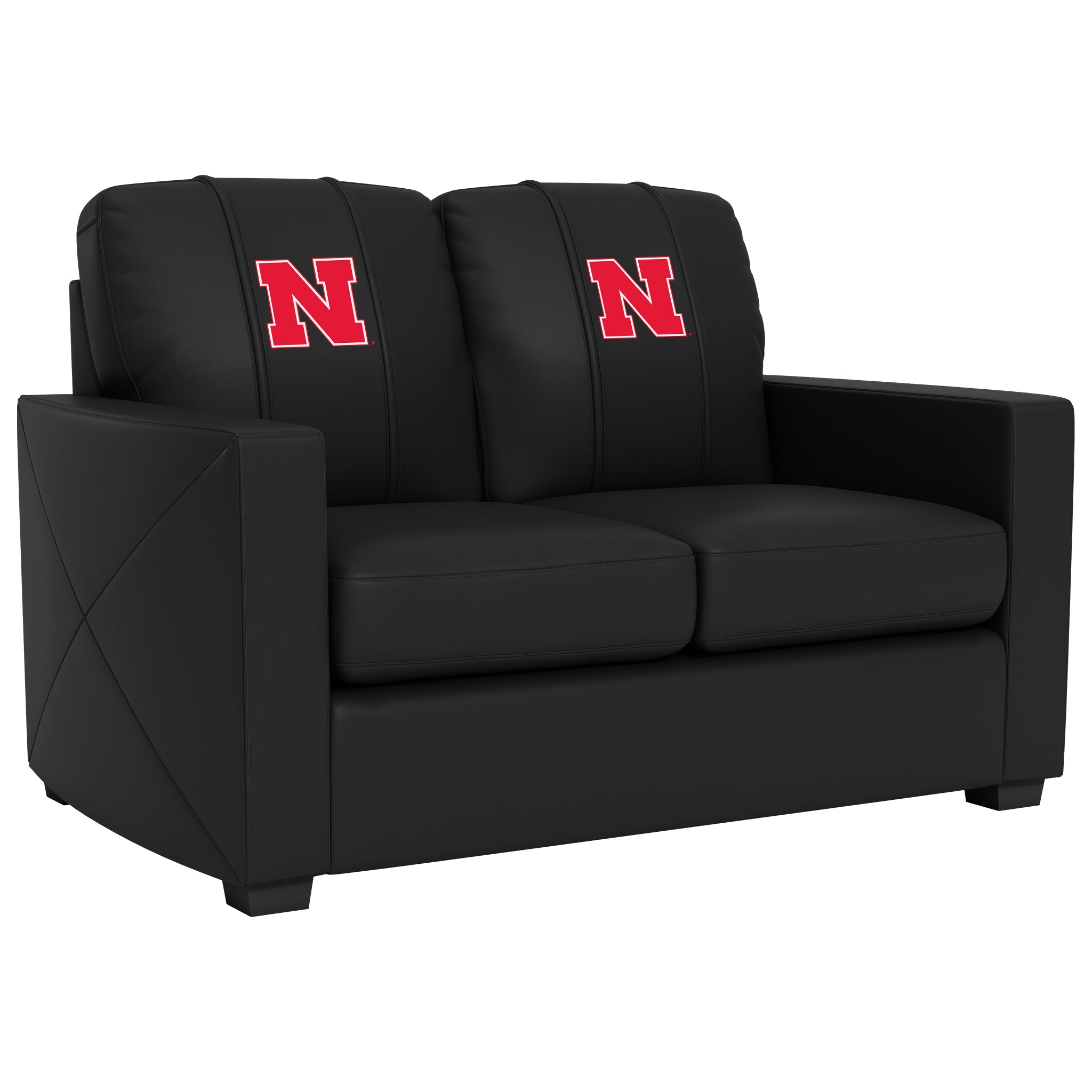 Nebraska Cornhuskers Silver Loveseat with Nebraska Cornhuskers Primary