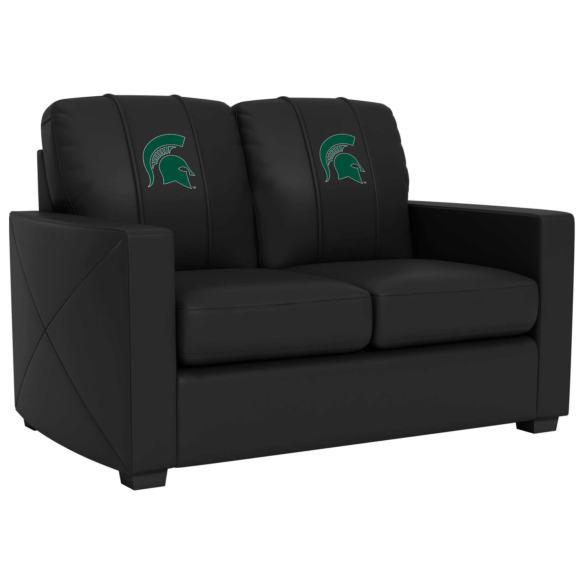 Michigan State  Silver Loveseat with Michigan State Spartans Logo