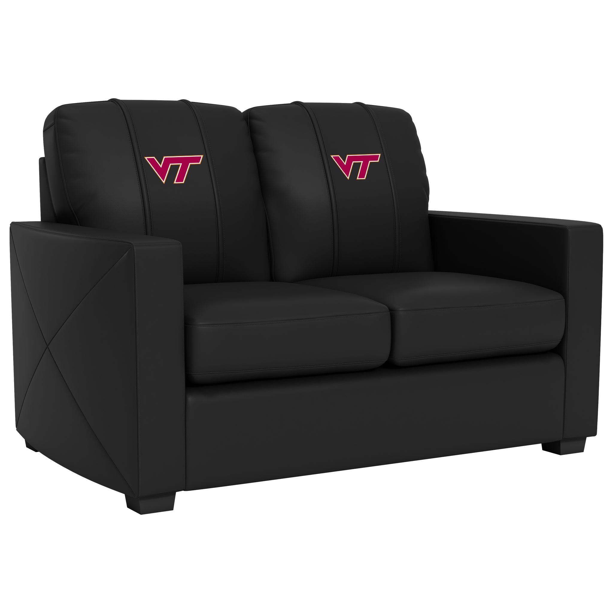 Virginia Tech Hokies  Silver Loveseat with Virginia Tech Hokies Logo