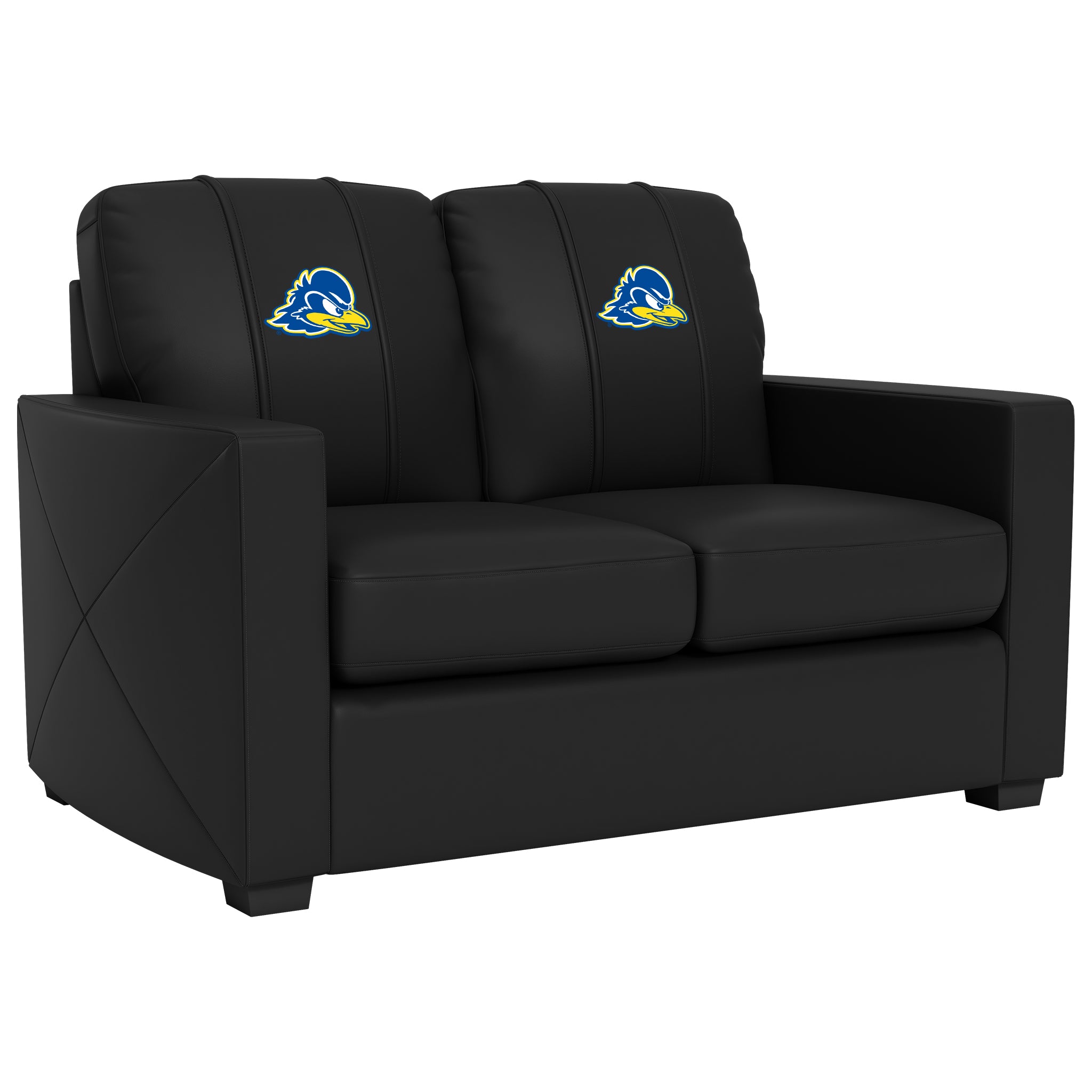 Delaware Blue Hens  Silver Loveseat with Delaware Blue Hens Logo