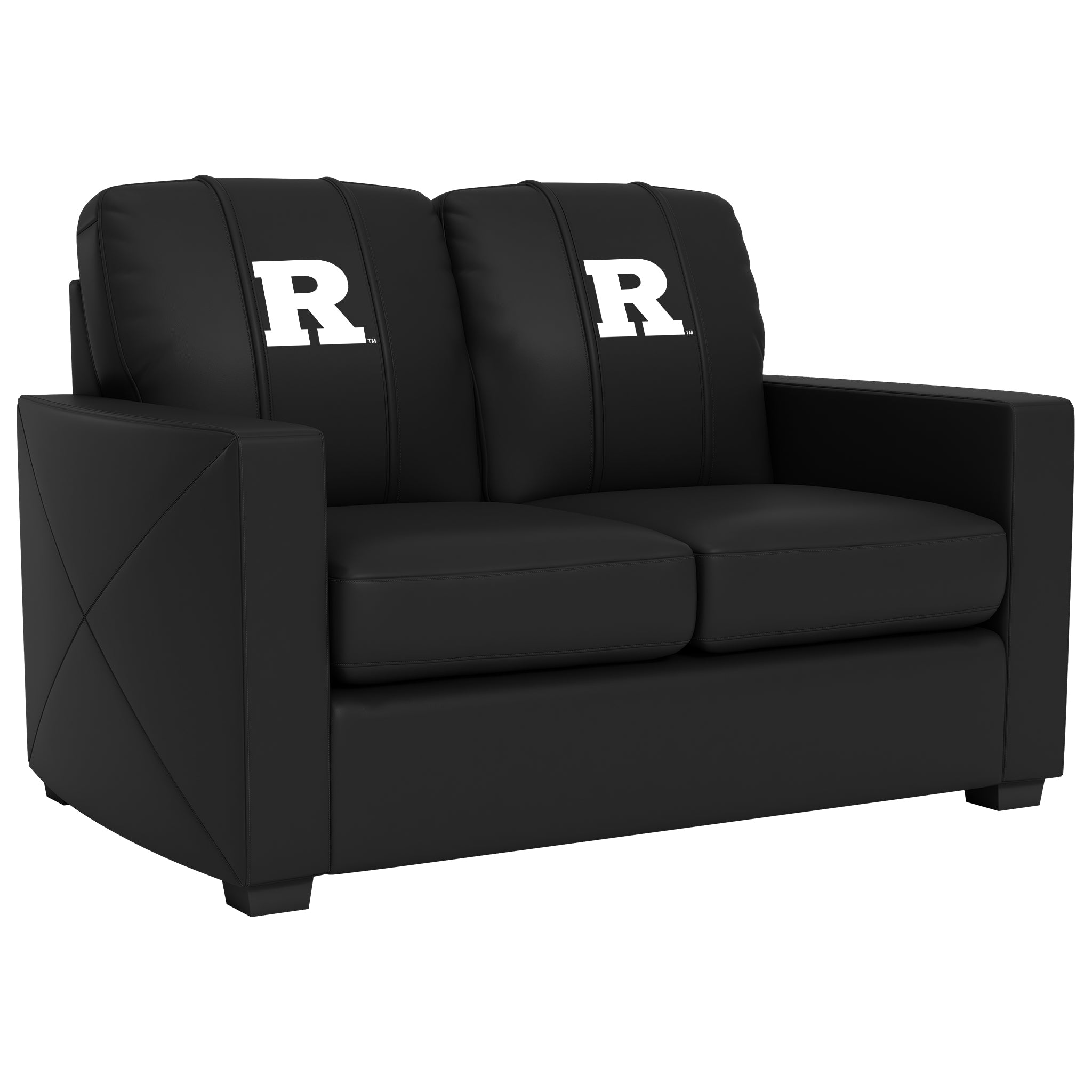 Rutgers Scarlet Knights  Silver Loveseat with Rutgers Scarlet Knights White Logo