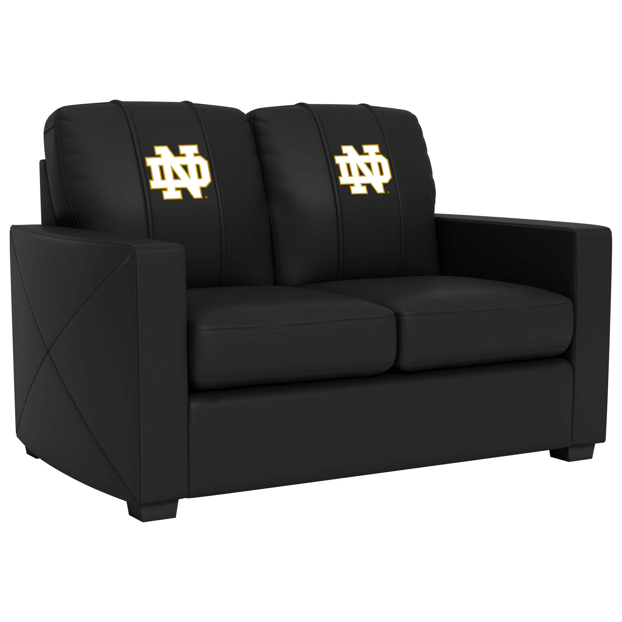 Notre Dame  Silver Loveseat with Notre Dame Secondary Logo