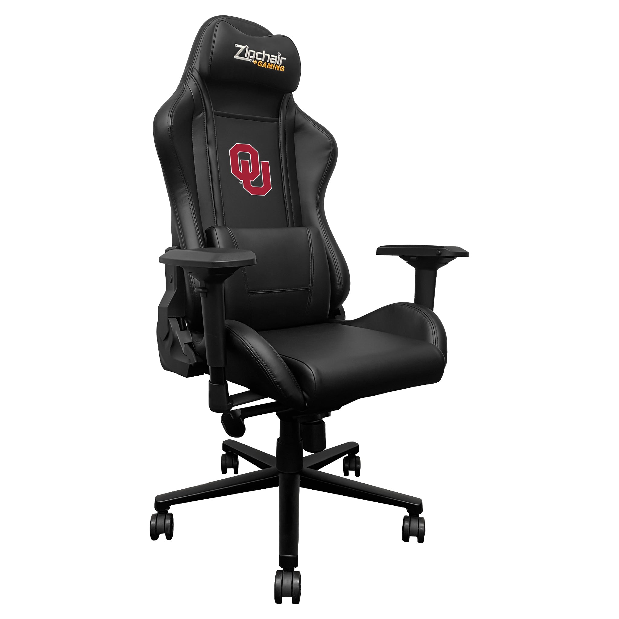 Oklahoma University Sooners Xpression Gaming Chair with Oklahoma University Sooners with Red Logo with White Outline