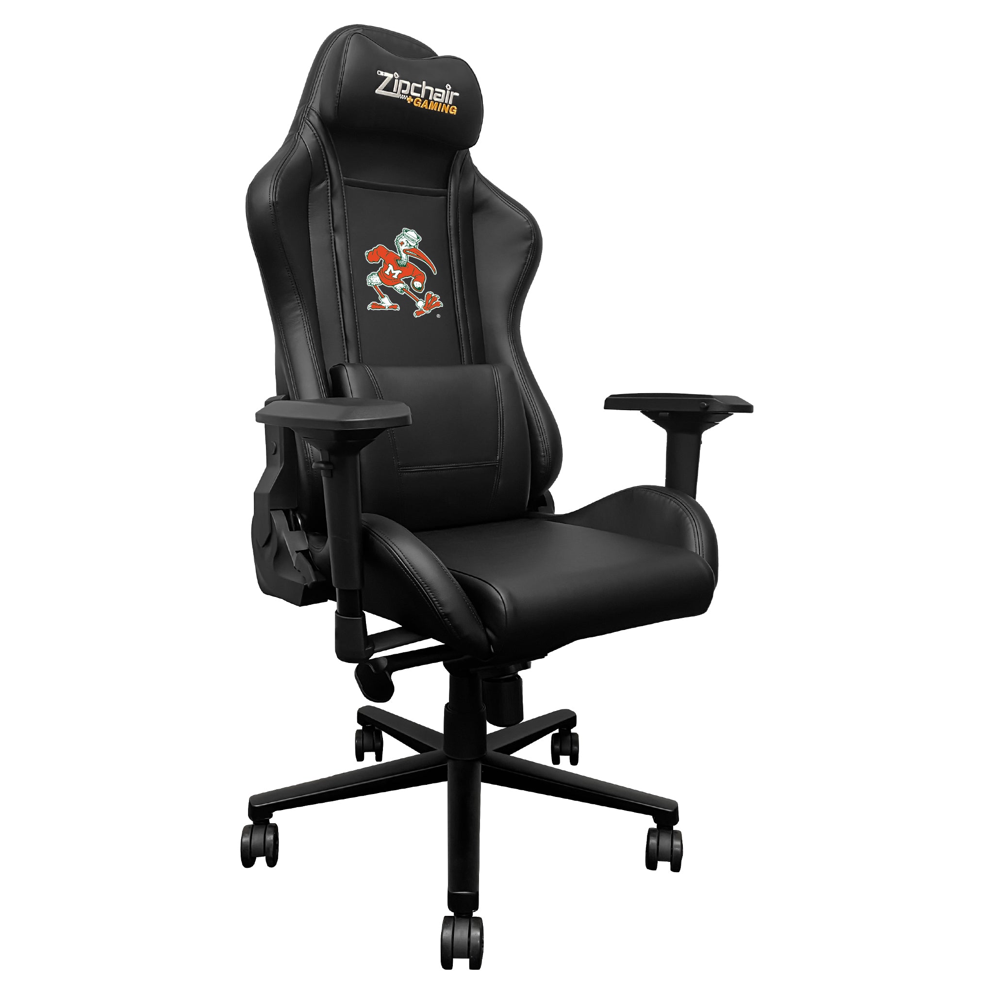 University of Miami Hurricanes Xpression Gaming Chair with University of Miami Hurricanes Secondary logo