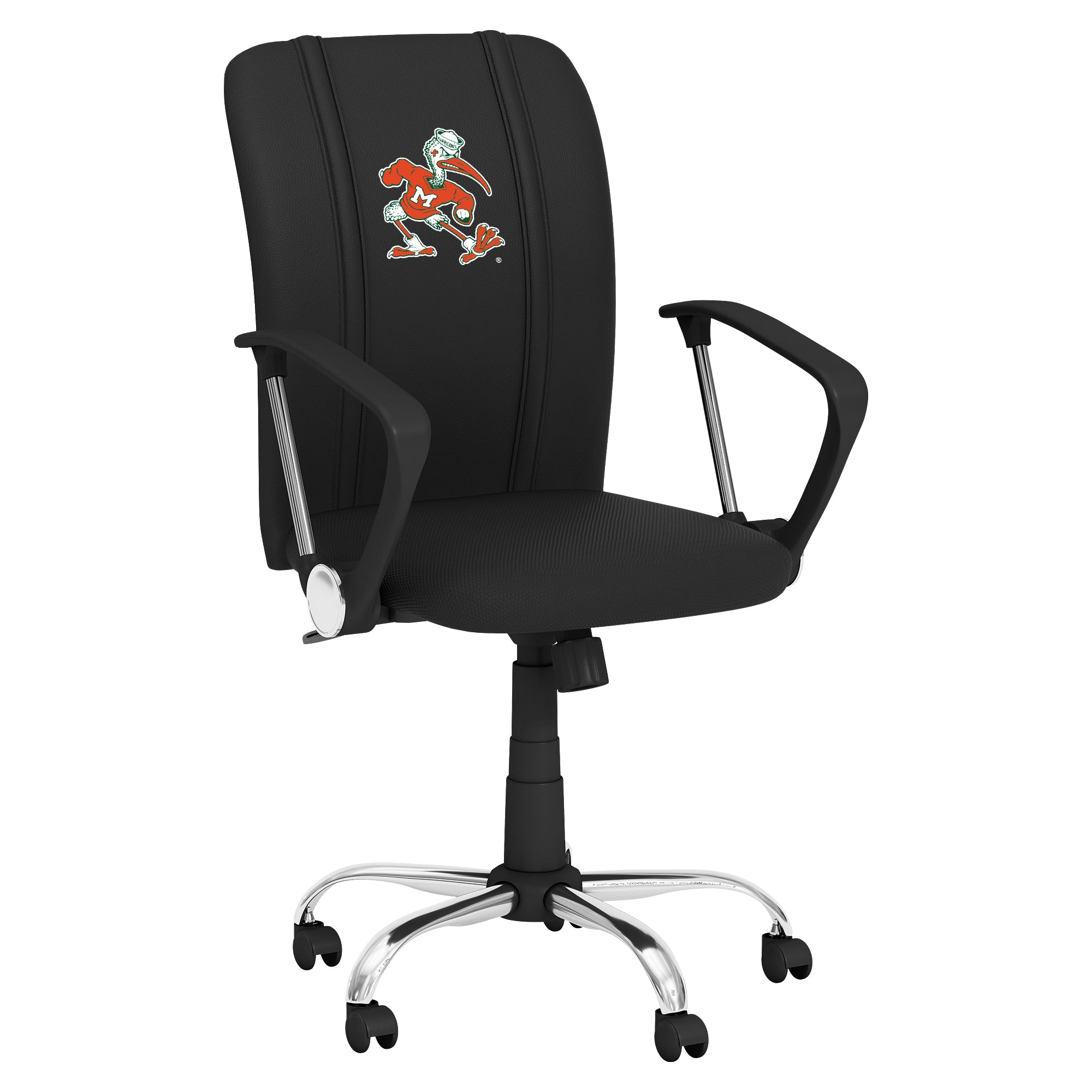 Miami Hurricanes Curve Task Chair with Miami Hurricanes Secondary Logo