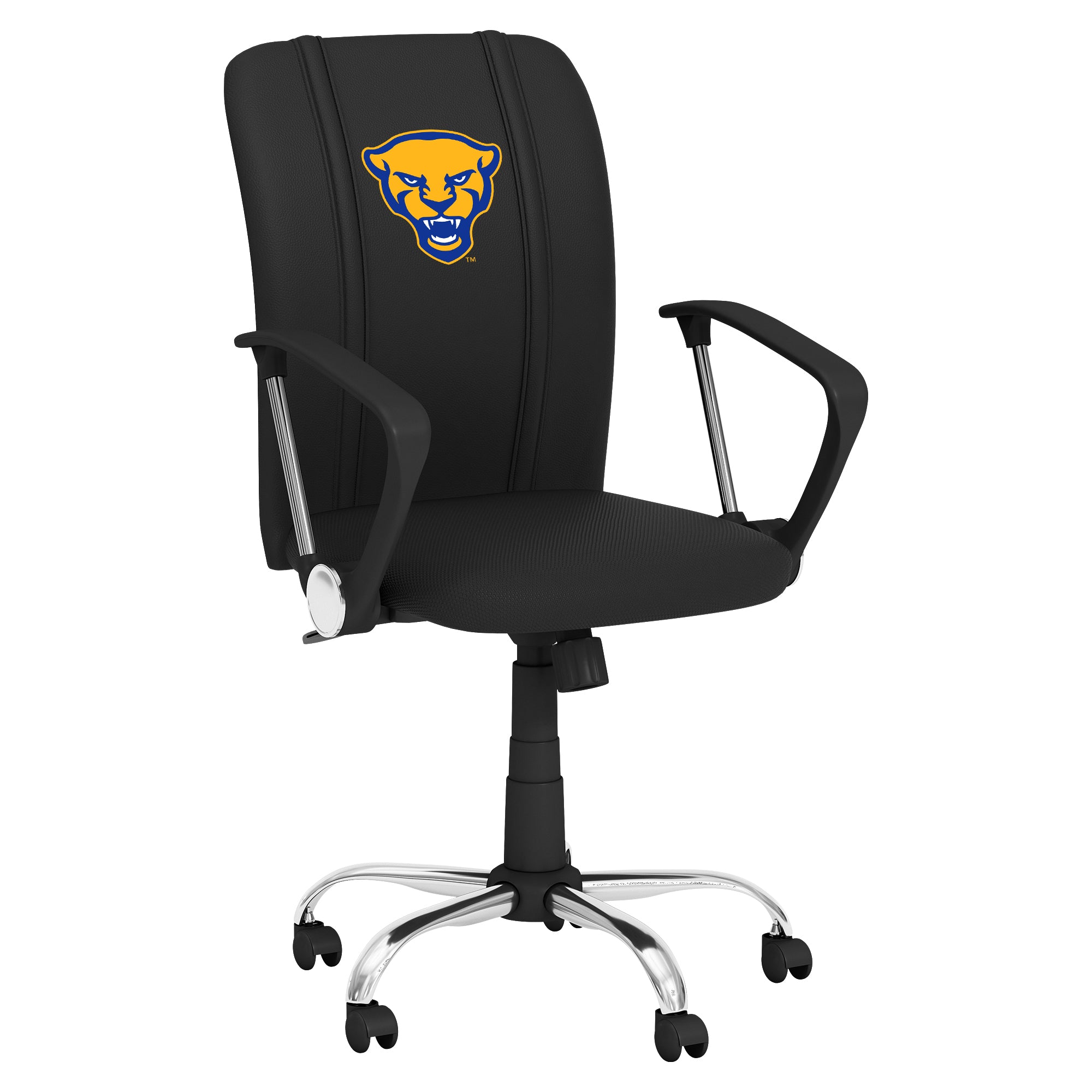 Pittsburgh Panthers Curve Task Chair with Pittsburgh Panthers Alternate Logo