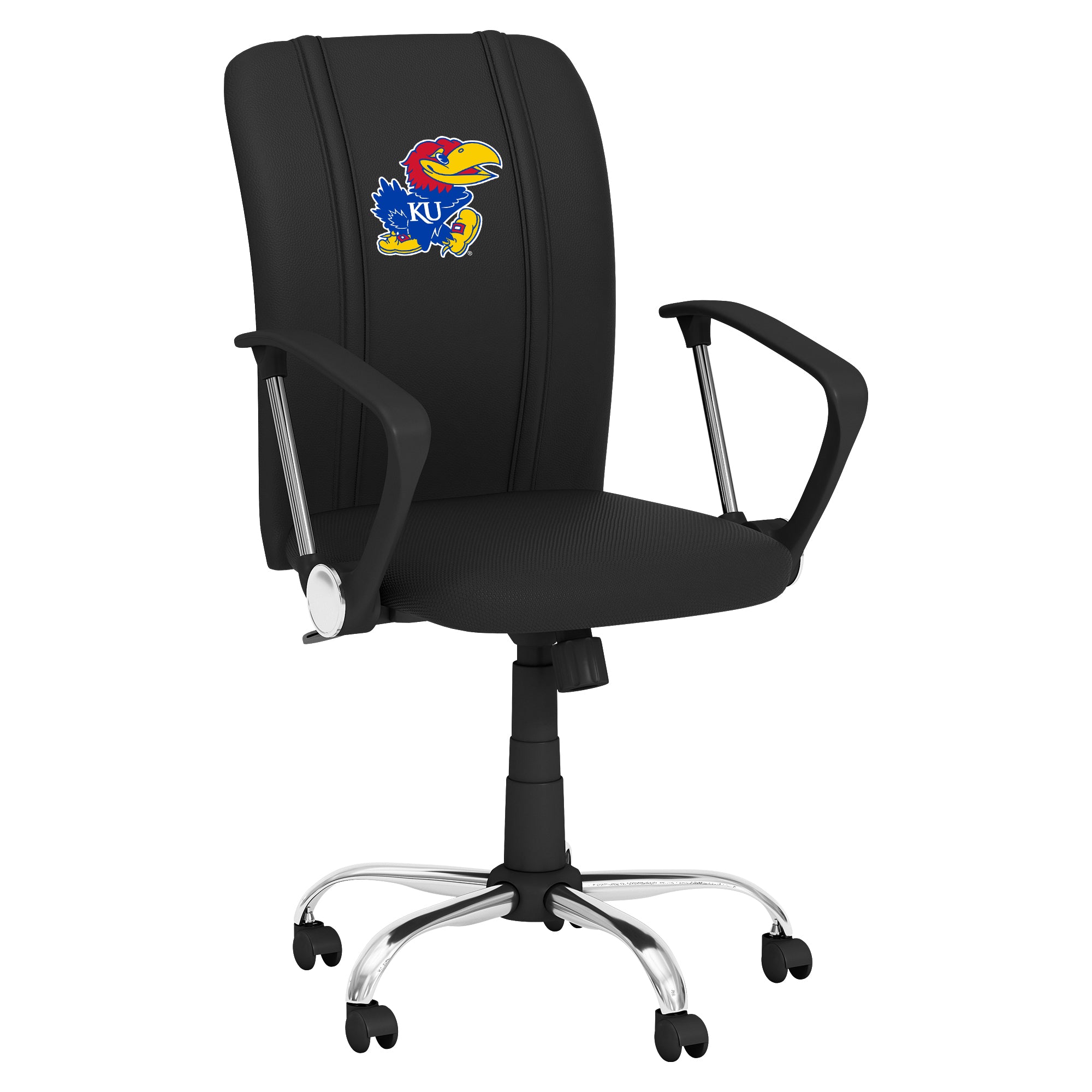 Kansas Jayhawks Curve Task Chair with Kansas Jayhawks Logo Panel  