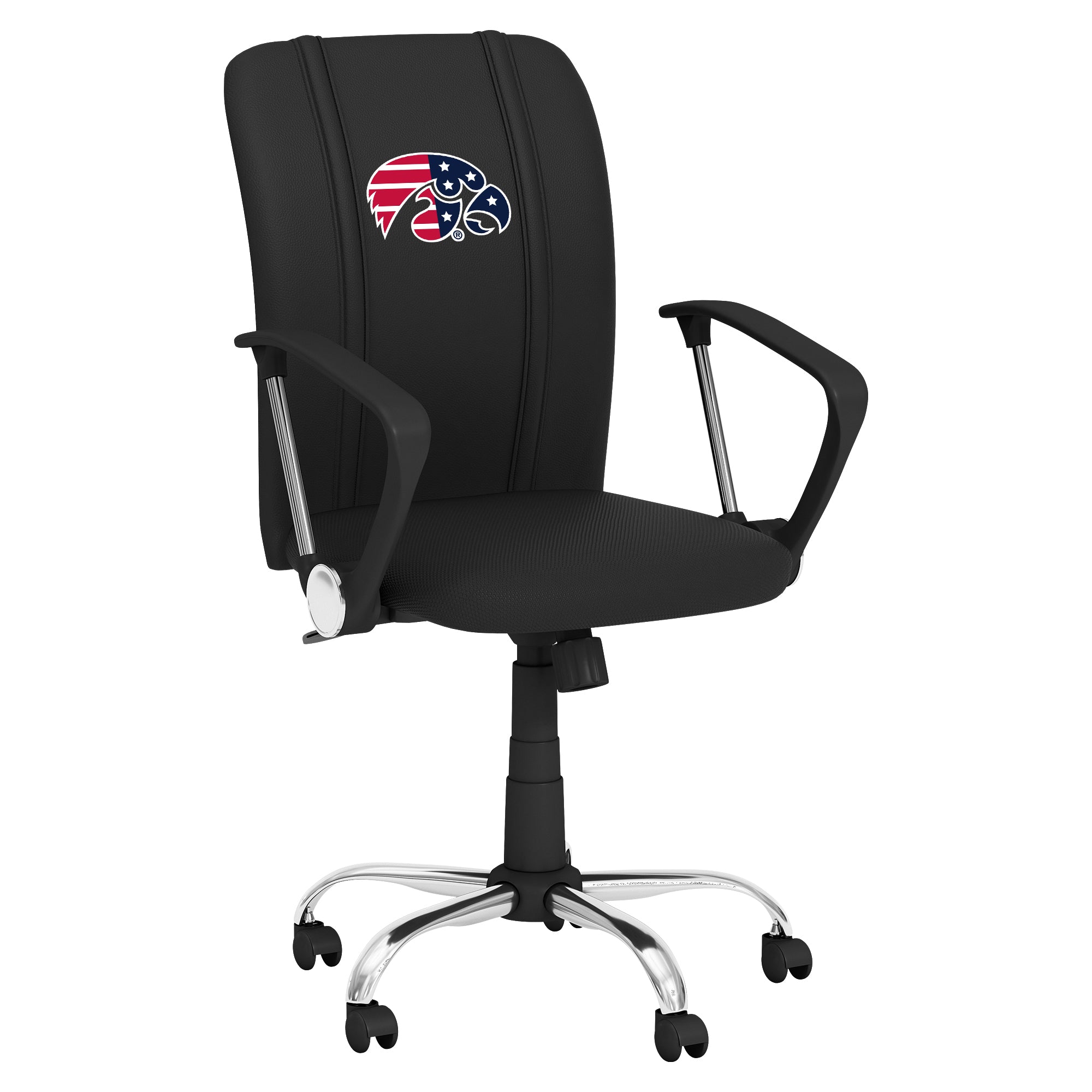 Iowa Hawkeyes Curve Task Chair with Iowa Hawkeyes Patriotic Primary Logo  