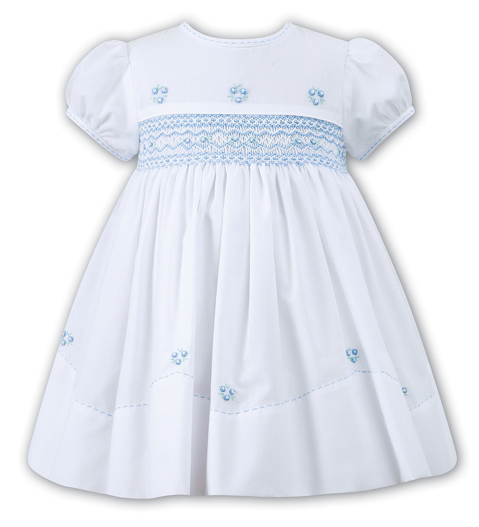 light blue smocked dress