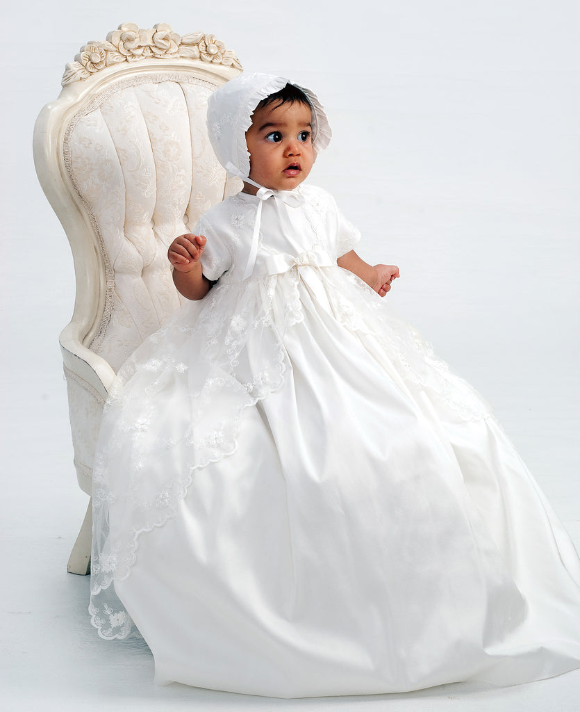 ivory lace christening gown