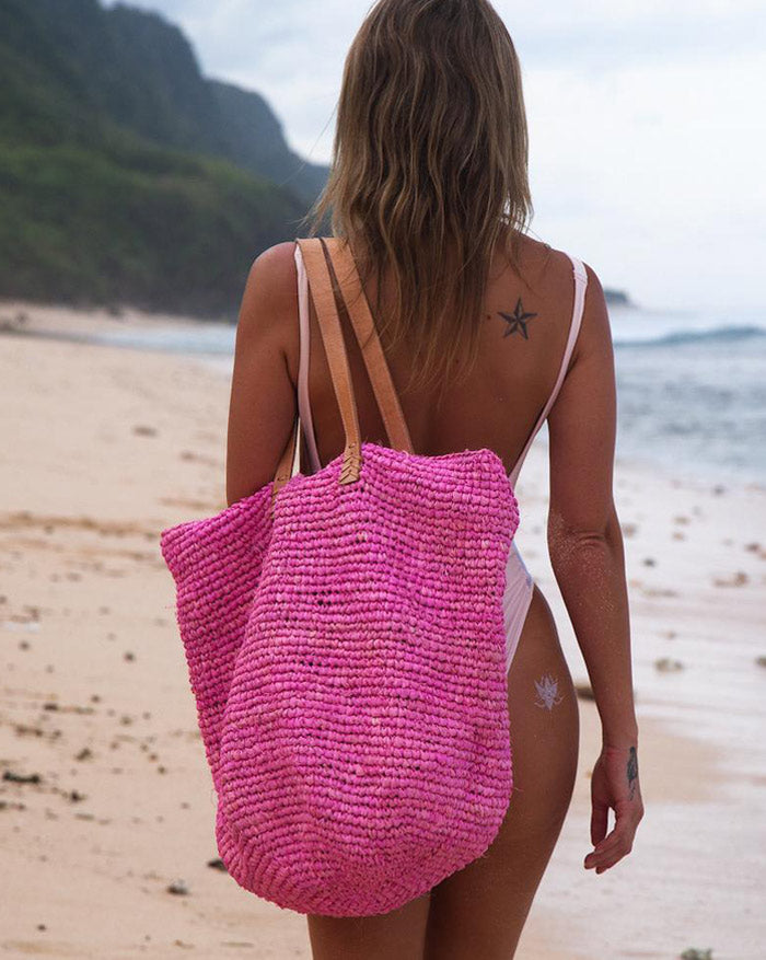 hot pink beach bag