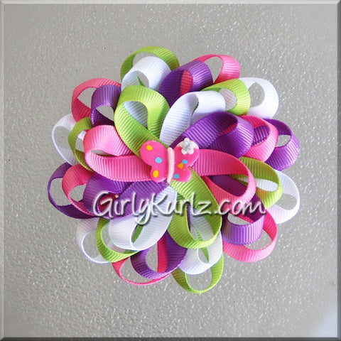 Pink Lemonade Loopy Hair Bow – Girly Kurlz