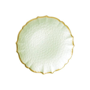 Baroque Glass Salad Plate in Pistachio