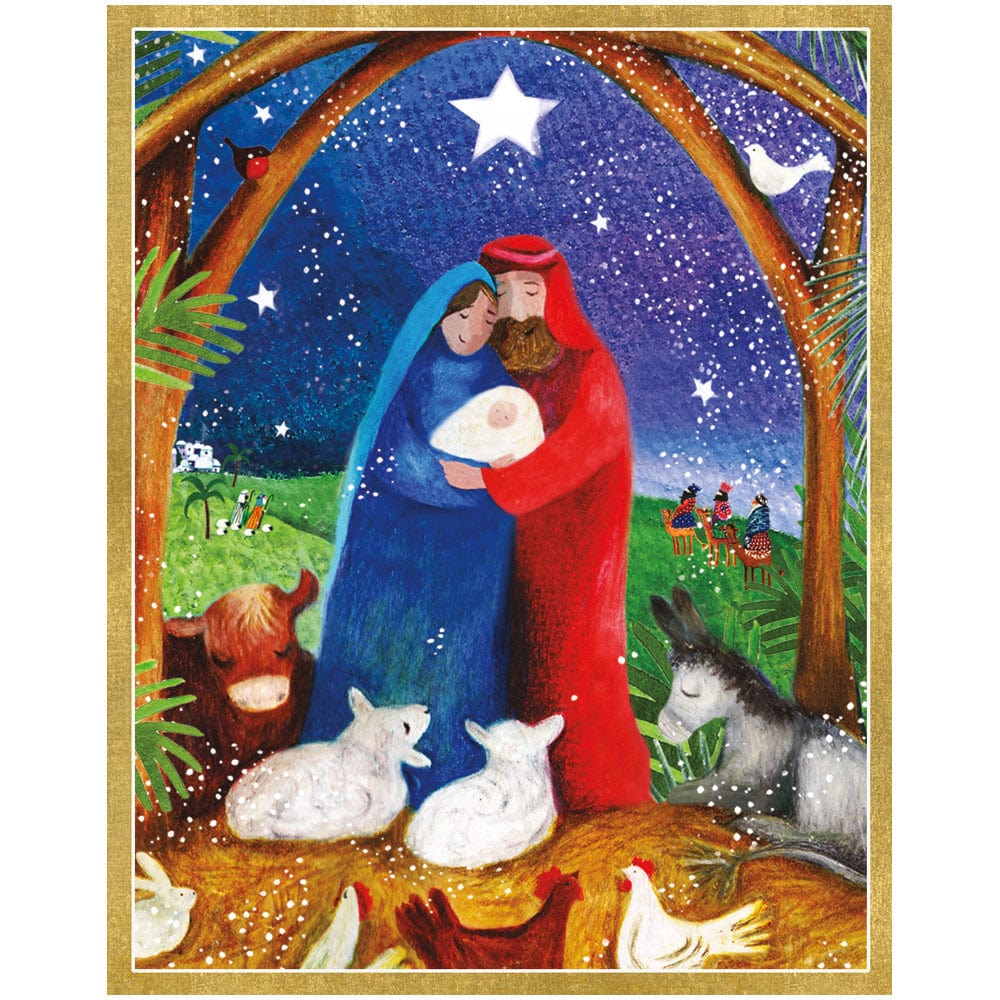 victorian christmas cards nativity
