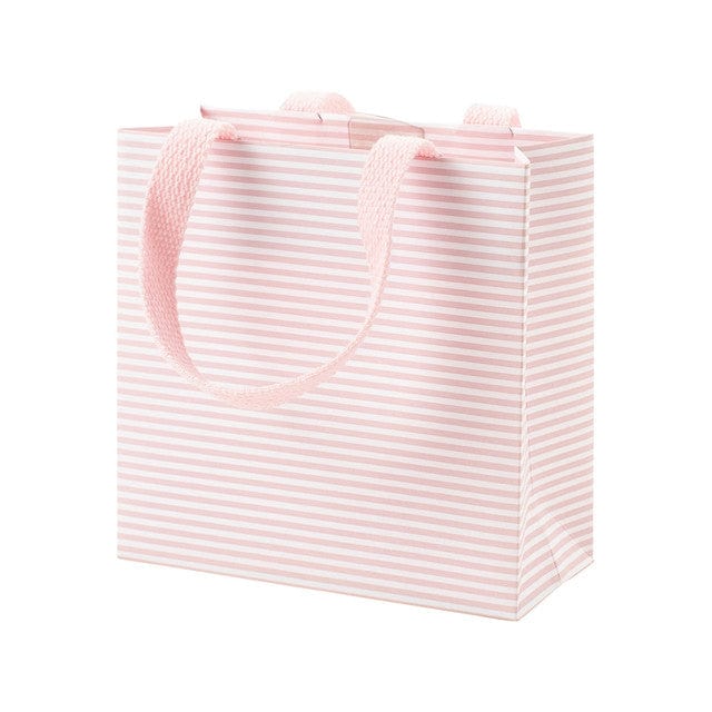 Caspari Mini Stripe Small Square Gift Bag in Robin's Egg - 1 Each