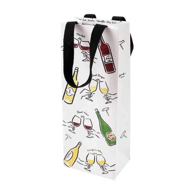 Caspari Skull and Crossbones Wine & Bottle Gift Bag - 1 Each