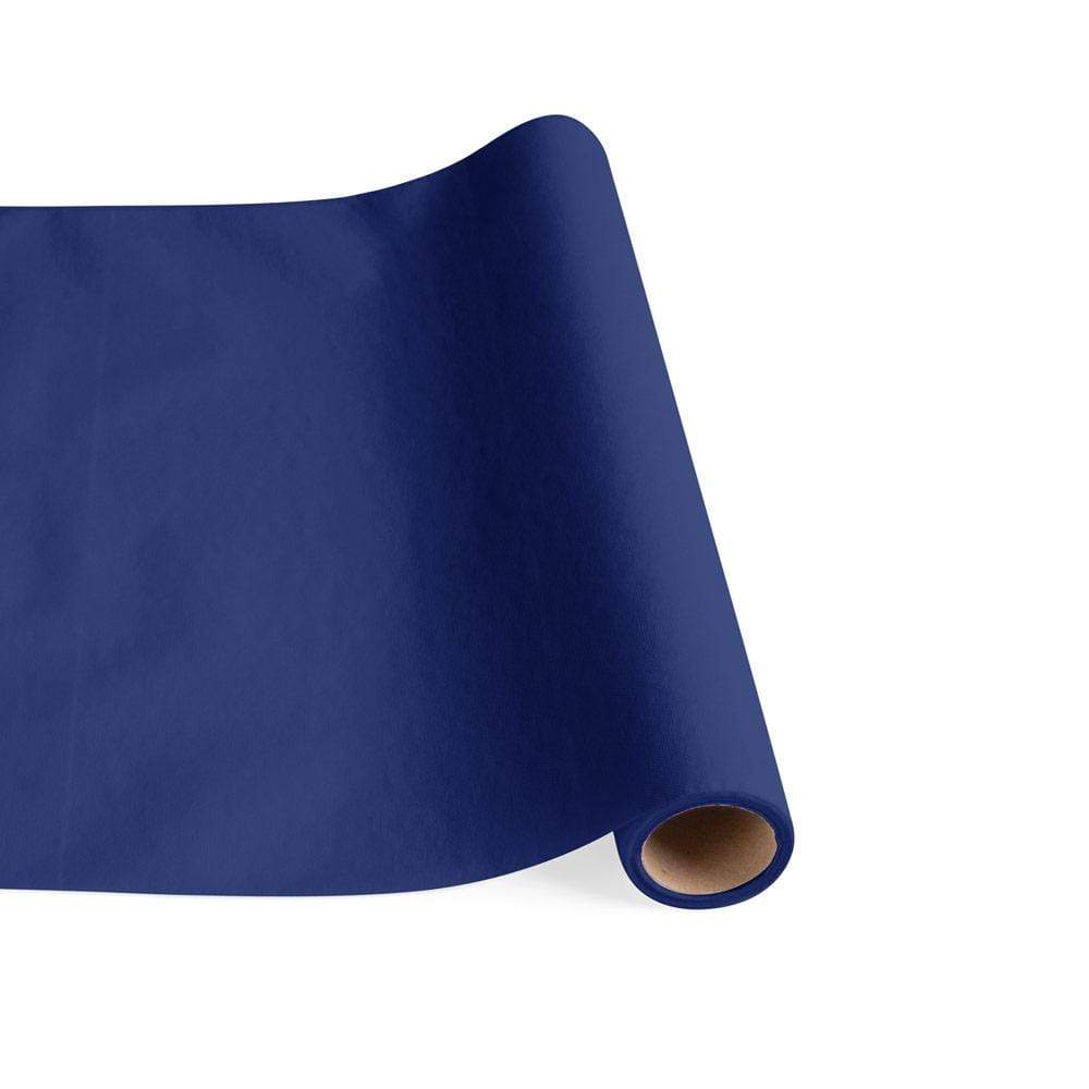 Caspari Paper Linen Solid Table Runner In Navy Blue 1 Each Caspari