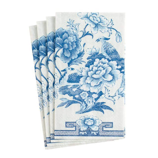 20pcs Disposable Blue And White Floral Paper Napkins, Western Food Party  Printing Napkins, 13''*13