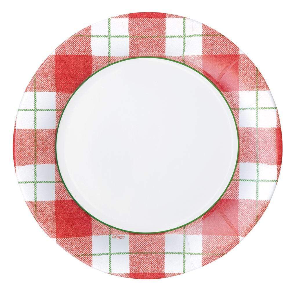 plaid paper plates