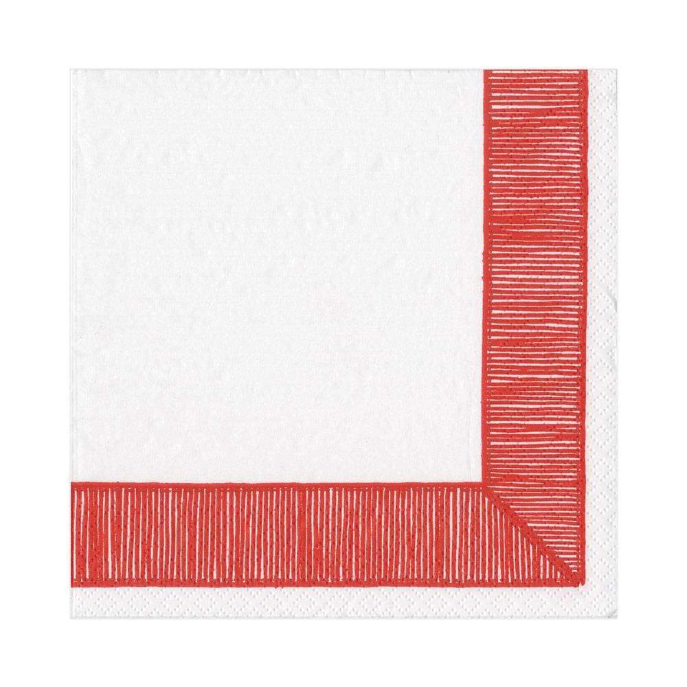 Caspari Ribbon Red Lunch Napkins