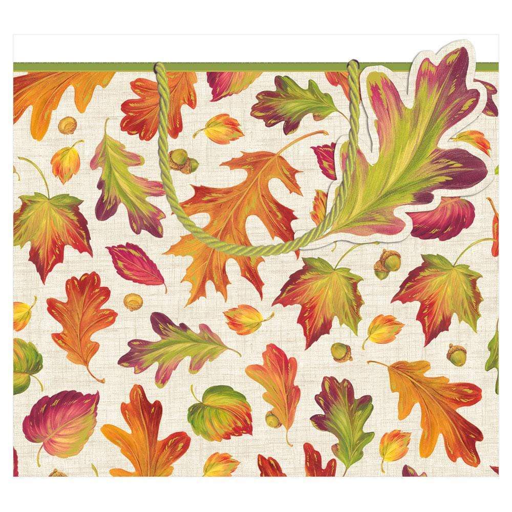 Caspari Linen Leaves Large Gift Bag - 1 Each – Caspari