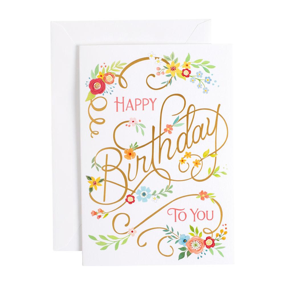 Caspari Happy Birthday To You Foil Birthday Card 1 Card 1 Envelope Caspari