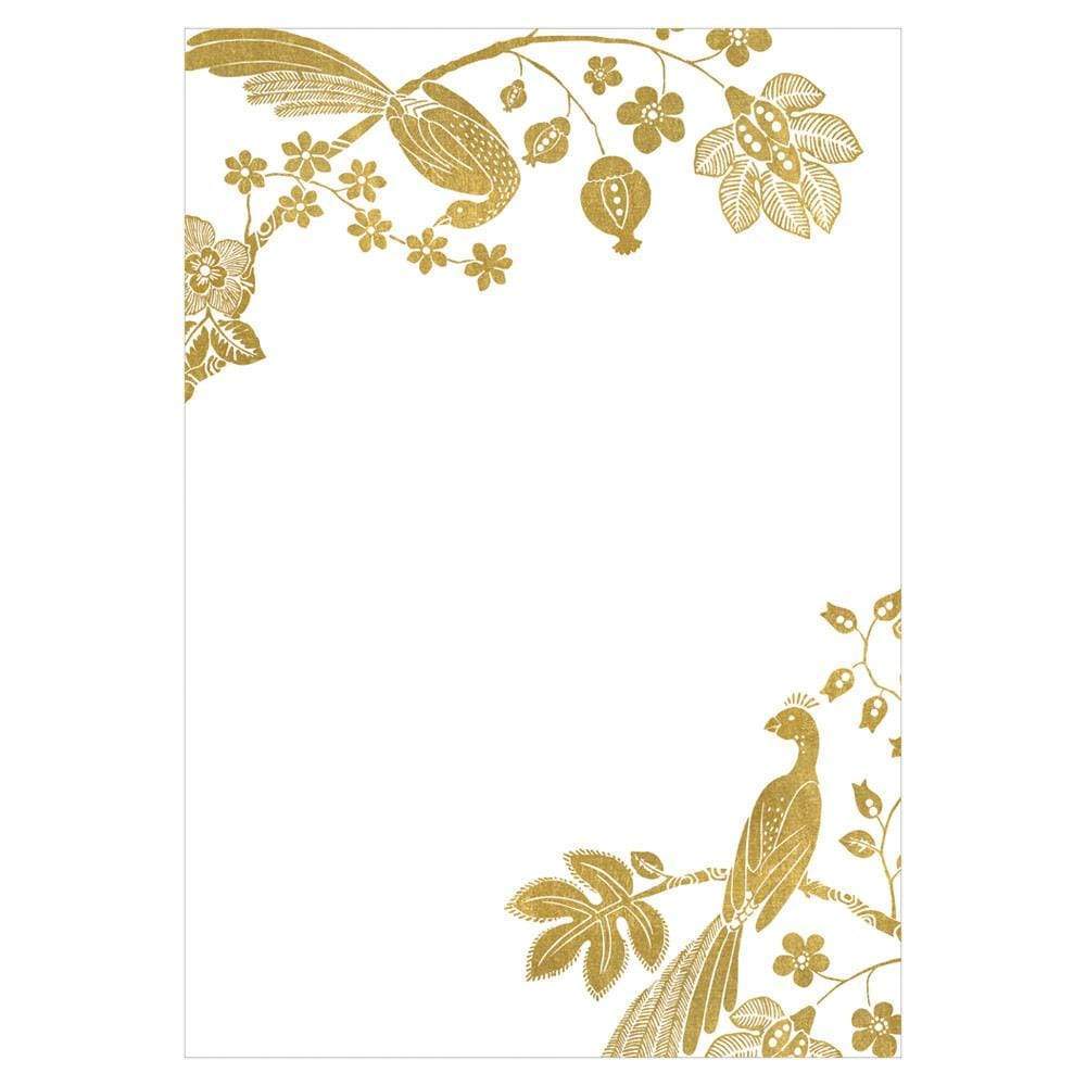 Gold Bar Accents Invitations in White