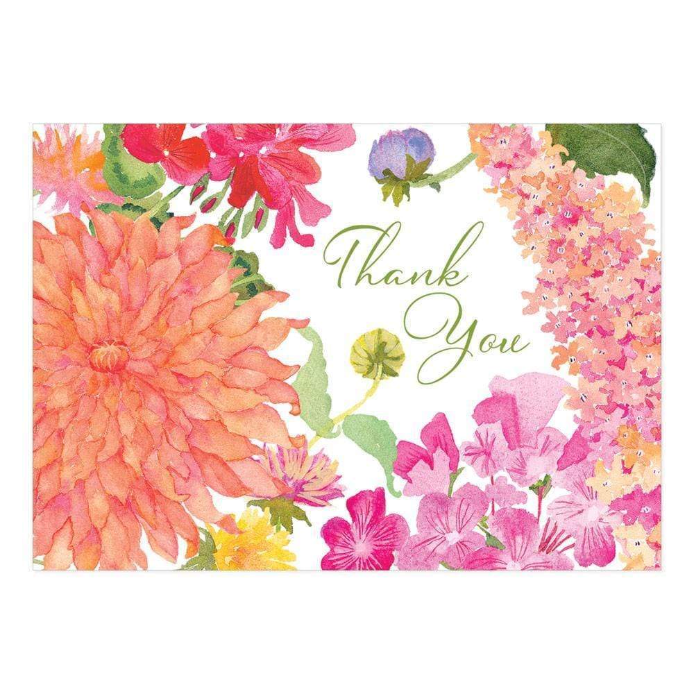 Caspari Summer Blooms Boxed Thank You Notes - 6 Note Cards & 6 ...