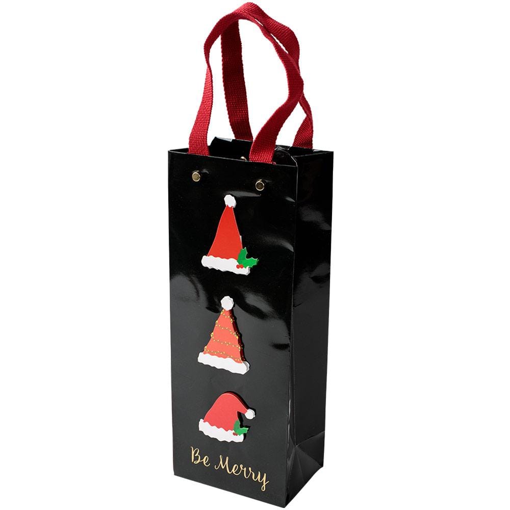 Caspari Christmas Wine & Bottle Gift Bag - Each