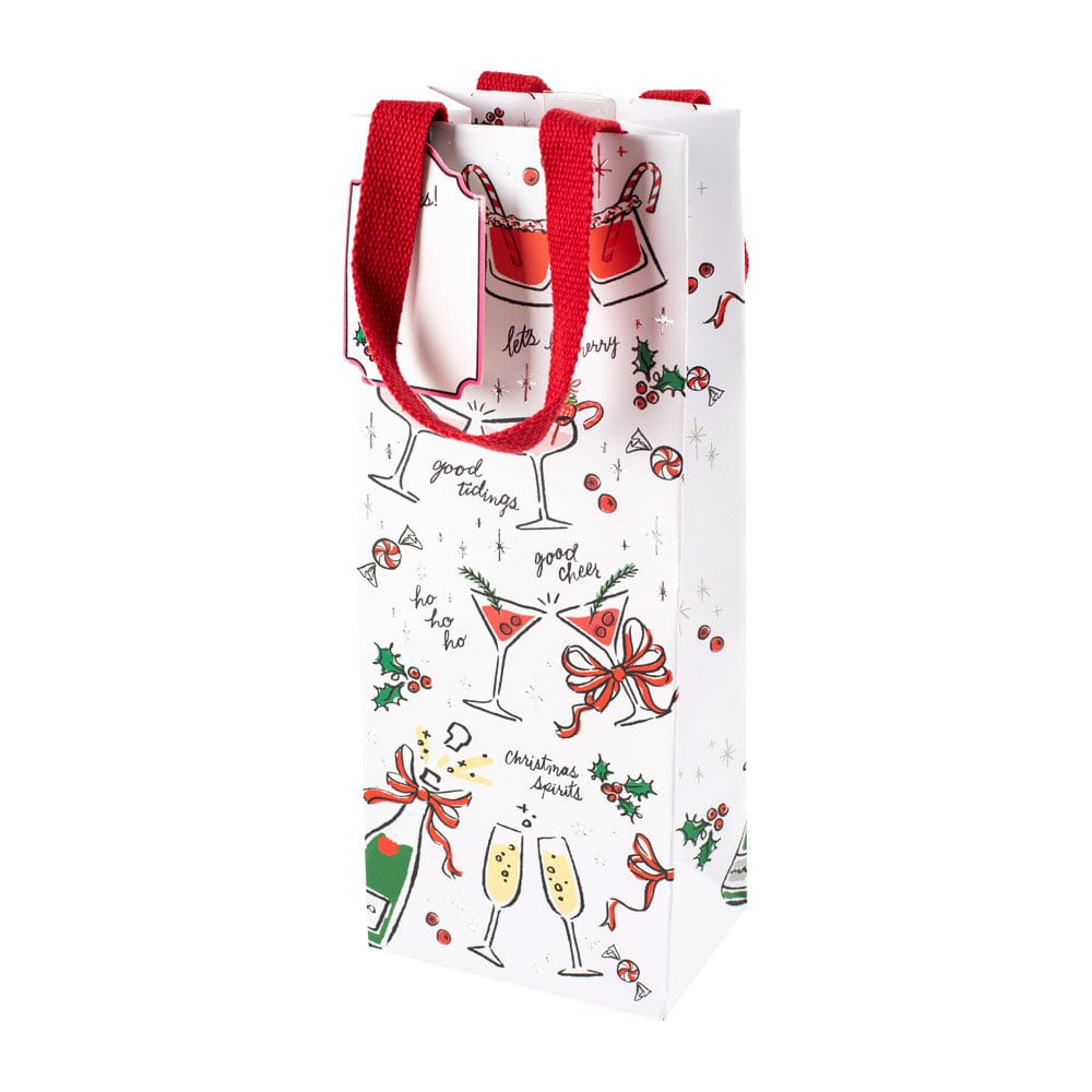 Caspari Christmas Wine & Bottle Gift Bag - Each