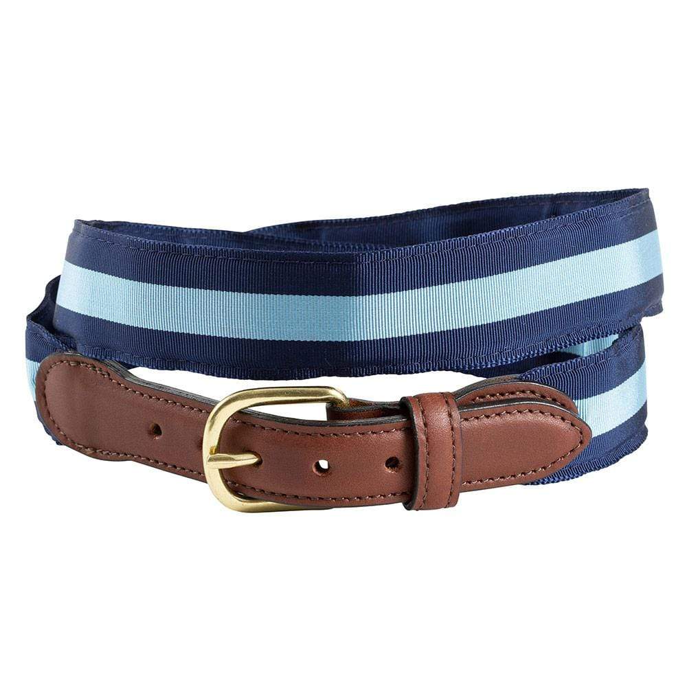 Blue Leather Belt - Benjamin's Menswear