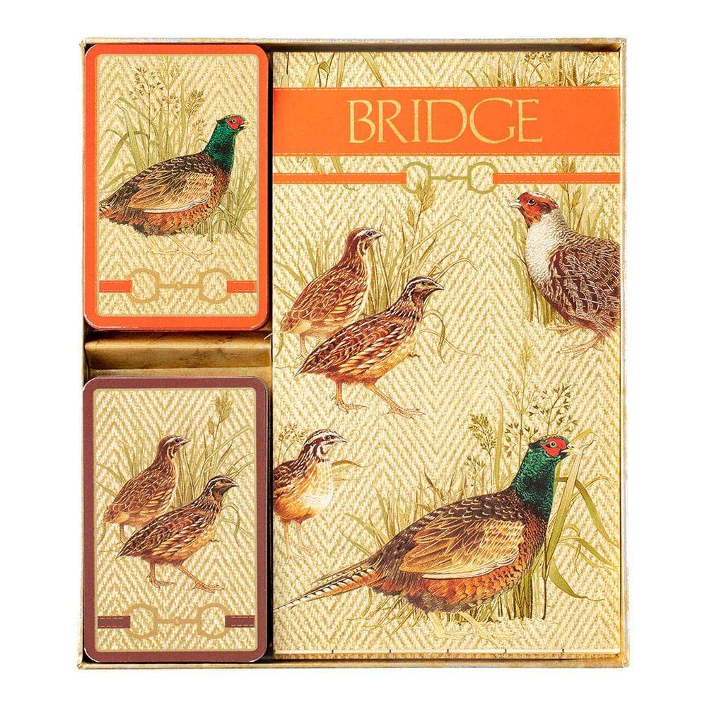 Shells Large Type Bridge Gift Set - 2 Playing Card Decks & 2 Score Pads