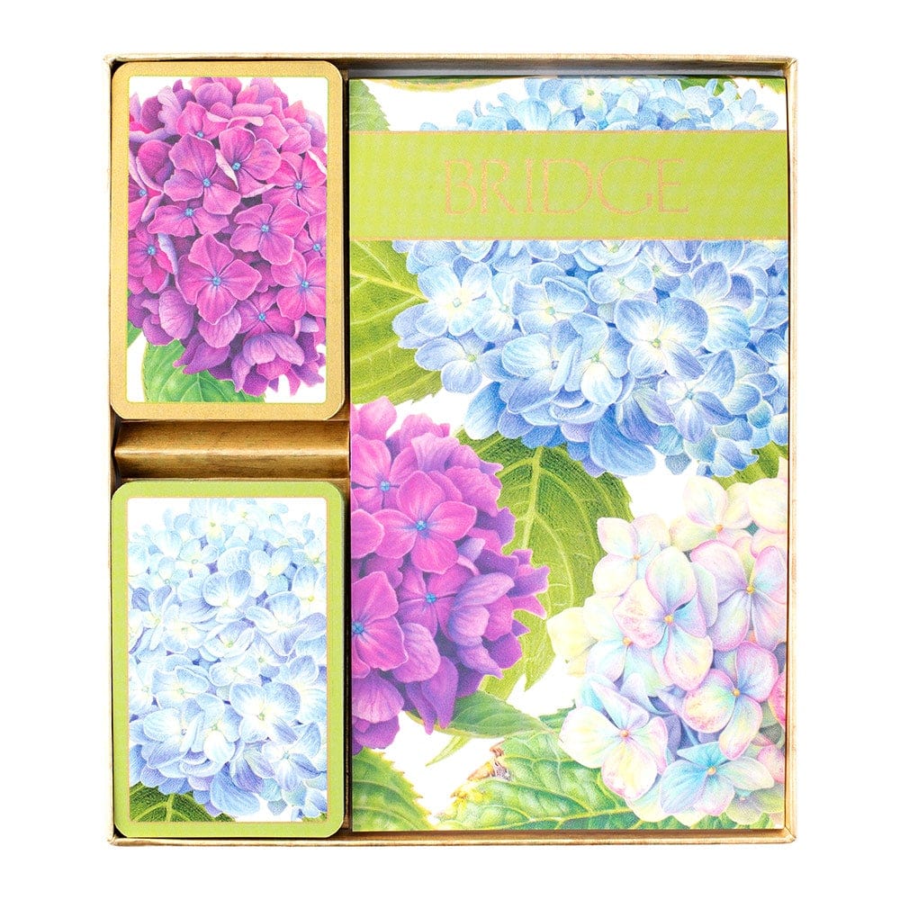 Caspari Hydrangea Garden Bridge Gift Set - 2 Playing Card Decks ...