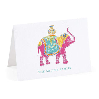 Personalized Notecards - elephant (blue and grey)