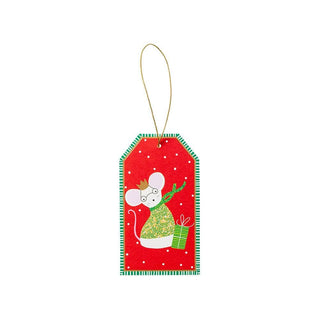 Caspari Gift Tags Red Merry Christmas Pkg/4