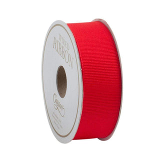 Red & Thin Gold Edge Wired Ribbon - 8 Yard Spool