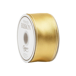 Cream Wire Edge Satin Ribbon 63mm x 3m