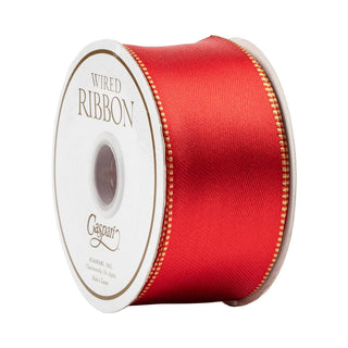 Caspari Narrow Solid Red Satin Gift Ribbon
