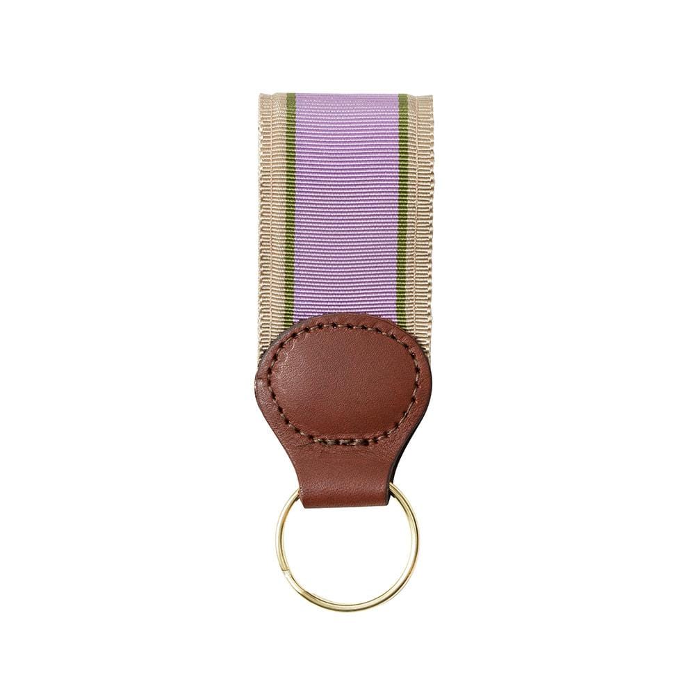 Barrons-Hunter Lavender, Tan & Green Stripe Key Ring