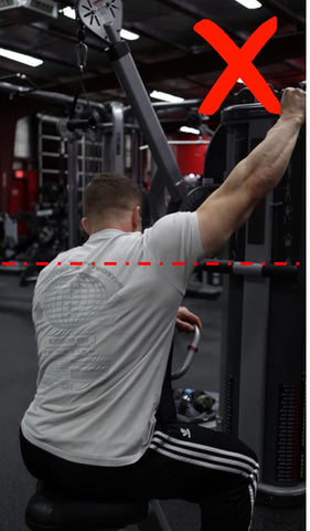 for lat pulldowns keep the shoulder down don't elevate it or float the scapula