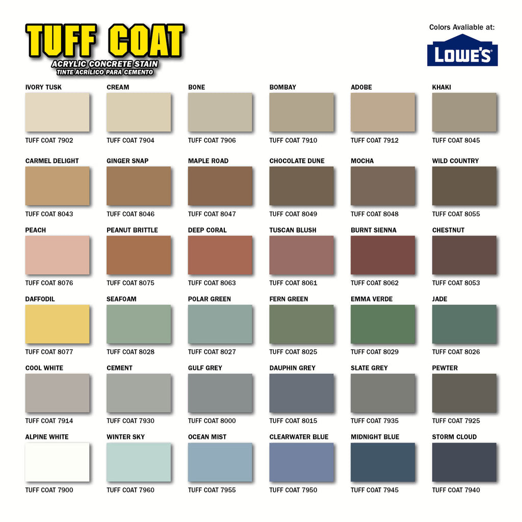 Tuff Coat Color Chart