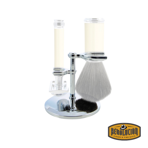 Edwin Jagger Double Edge Razor and Brush Stand Chrome Plated