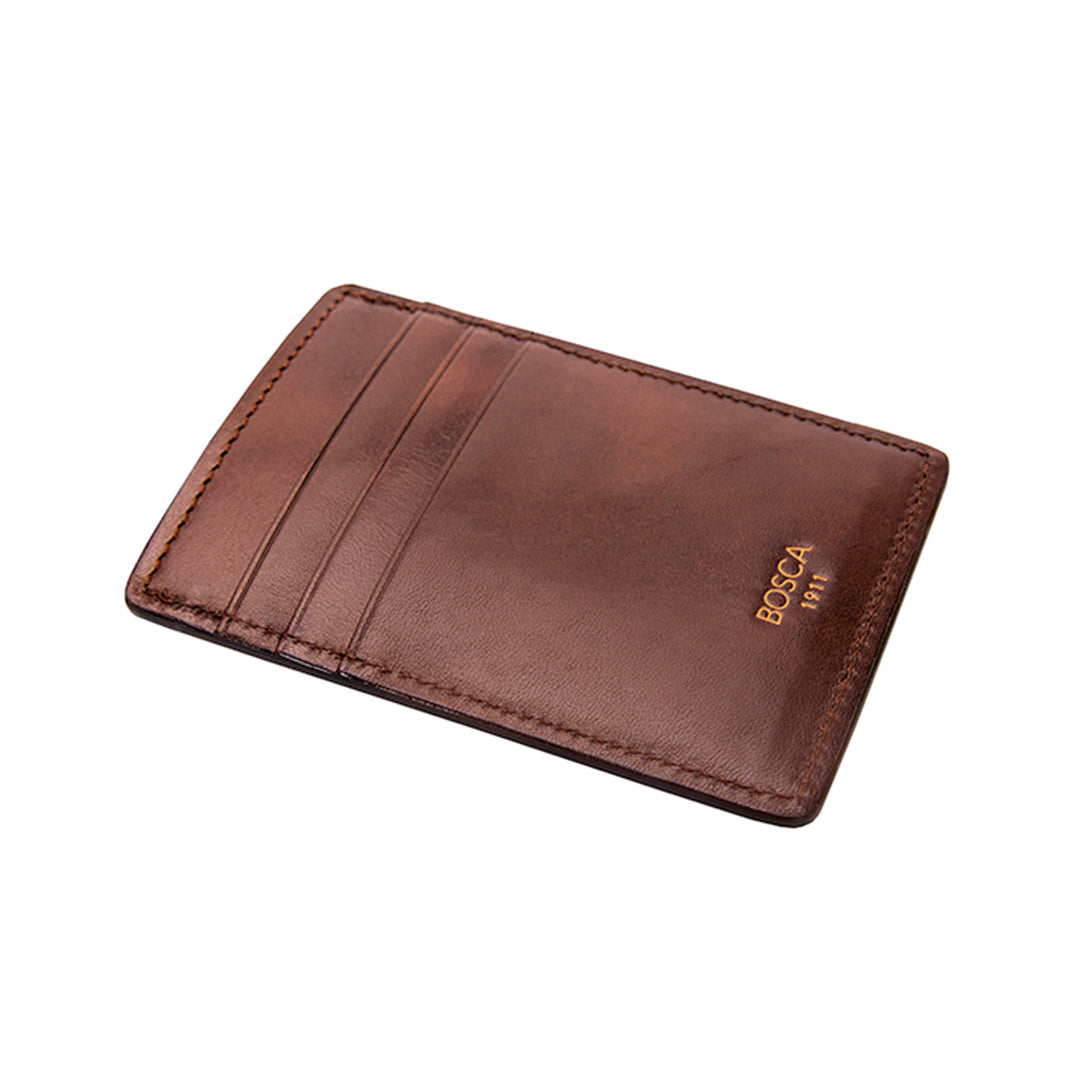 Bosca Vintage Crocco Leather Deluxe Front Pocket Wallet